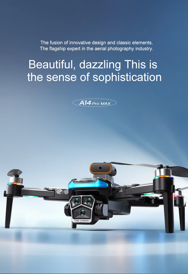 Mijia A14 Brushless Drone Triple HD Camera WiFi FPV Folding Arm Night Flight Light Remote Control Quadcopter Photography Toy - Image 5