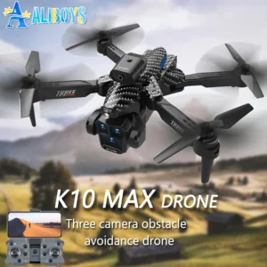 K10 Max RC Drone HD 4K Plane 3 Camera Helicopter Obstacle Avoidance Wifi FPV Quadcopter Optical Flow Aircraft Helicopter Kid Toy