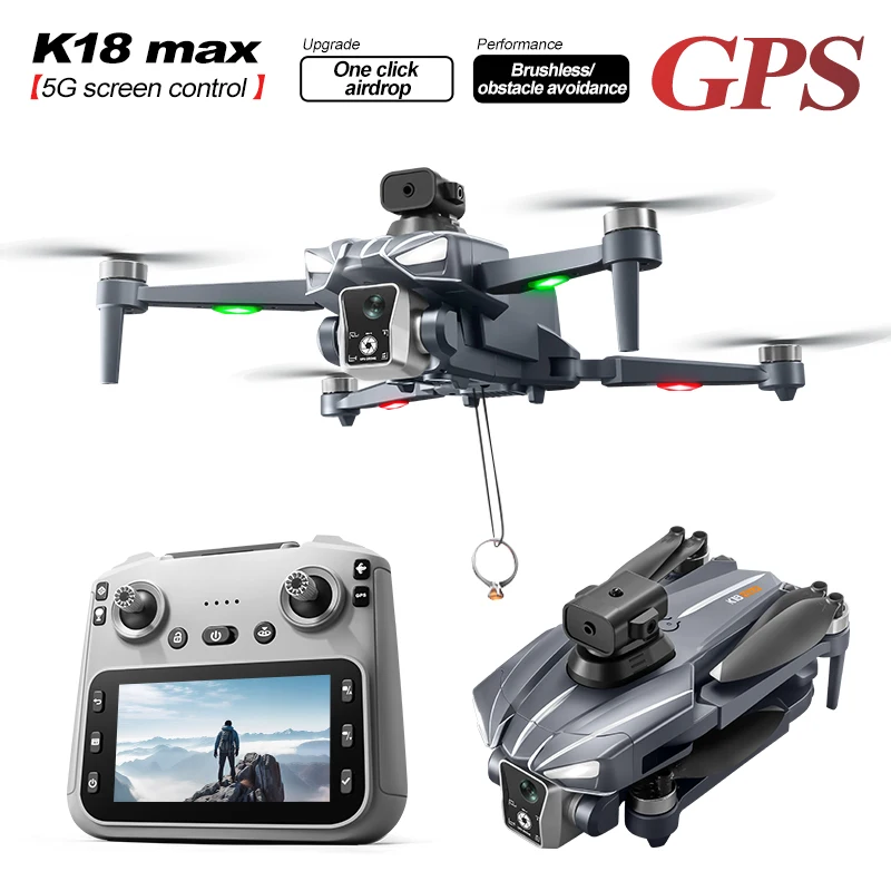 2025 K18 MAX Brushless GPS Drone Load Avoidance Aerial Remote Control Aircraft 5G image transmission Brushless Folding Dron Boy - Image 2
