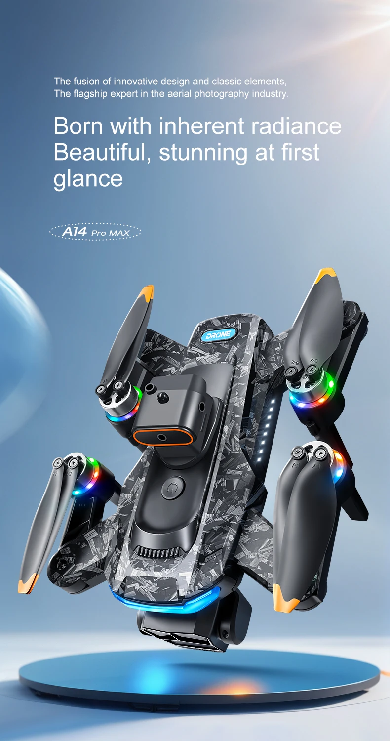 Mijia A14 Brushless Drone Triple HD Camera WiFi FPV Folding Arm Night Flight Light Remote Control Quadcopter Photography Toy - Image 2