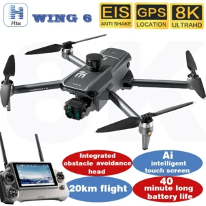 Wing 6 GPS Aerial Photography Fishing Drone 8K Camera Anti-Strong Wind Lifting Avoid Obstacles 360° 800M High One-Key Return Toy