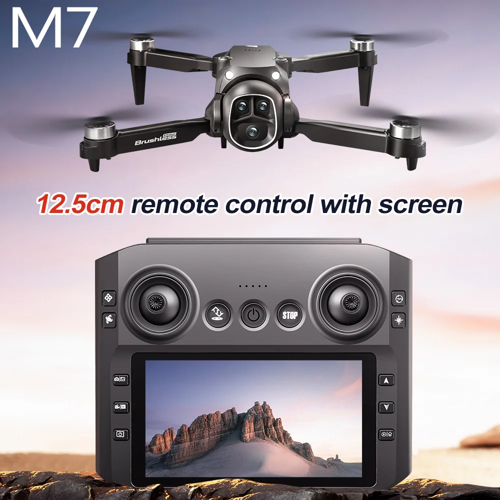 M7 Drone 4K with Photoable Screen Remote Control HD Brushless Motor Foldable Professional Drones with Camera Toys For Boy - Image 2