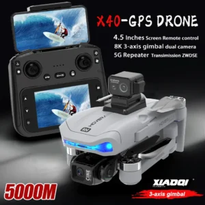 X40 GPS Drone Professional 8K Camera 3-axis Gimbal Aerial FPV Brush Avoiding Obstacle with Screen Remote Control Folding Drones